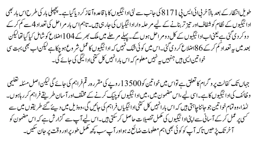 BISP 8171 New Payment Check Procedures