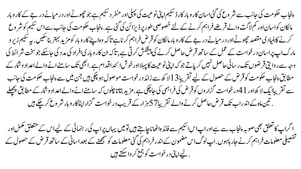CM Punjab Asaan Karobar Card 2025