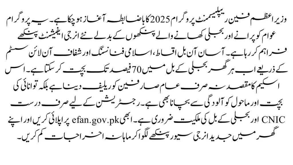 PM Fan Replacement Program